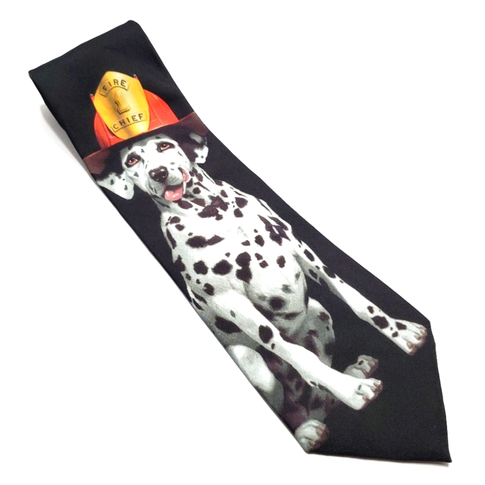 Ralph Marlin Necktie Firefighter Dalmation Theme Men's Neck Tie 56x4"